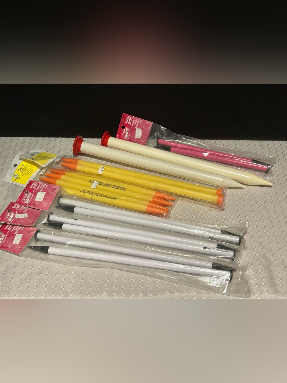 Susan Bates and Daisy Brand Knitting Needles Lot of 7 Various Sizes Vintage USA